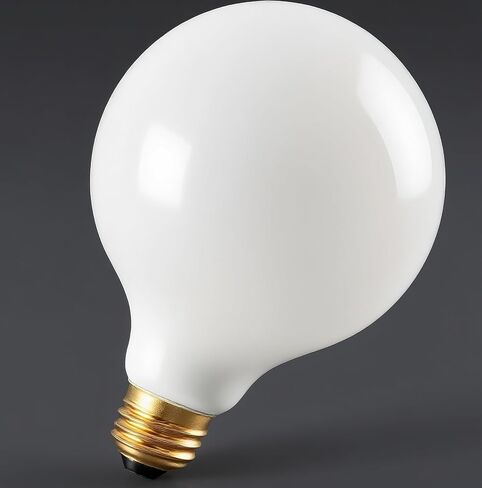 G40/G125 LED مصباح كروي كبير E26 60W لمبات كبيرة 2700K أبيض دافئ | مصابيح إضاءة زخرفية ذات خيوط زجاجية بيضاء كبيرة الحجم ومغطاة بالداخل، ومصابيح مستديرة لتركيبات إضاءة الثريا in Kuwait