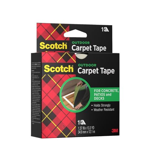 3M Scotch Double-Sided Carpet Tape 1.3 in x 40 ft Rolls - 4 Pack | Heavy Duty, Indoor/Outdoor, Non-Slip Adhesive, For Hardwood, Vinyl, Tile & Concrete, Rug Gripper for Area Rugs and Mats in Kuwait