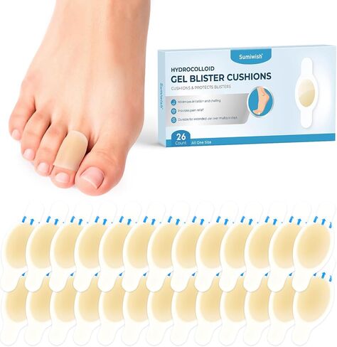 Sumiwish Hydrocolloid Blister Bandages: 26ct Waterproof Gel Blister Bandages for Feet: Blister Pads for Blister Prevention & Recovery Bunion Protectors - for Bunion Pack in Saudi Arabia