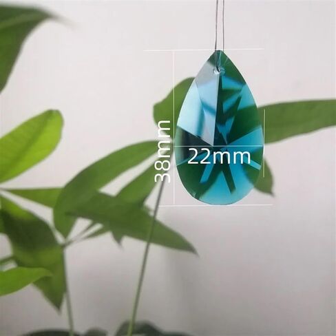 Hanging Crystals Prisms 7PCS 38mm Green Pear Shape Crystal Pendants Prisms Drop Beads Hanging for Lighting Lamp Parts Hangings Crystals for Decoration in Saudi Arabia