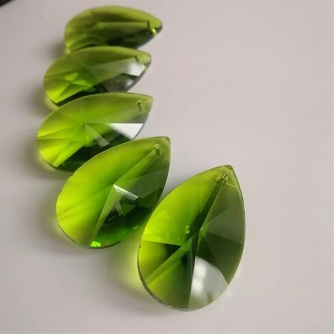 Hanging Crystals Prisms 7PCS 38mm Green Pear Shape Crystal Pendants Prisms Drop Beads Hanging for Lighting Lamp Parts Hangings Crystals for Decoration in Saudi Arabia