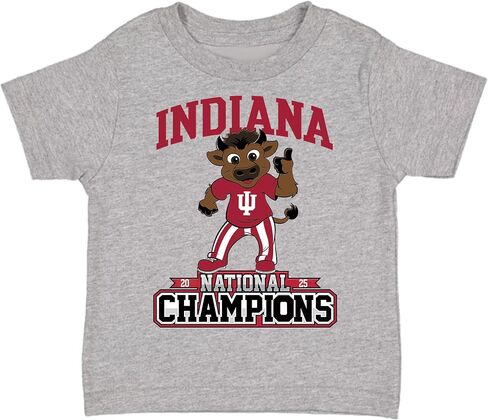 Indiana Hoosiers Officially Licensed National Champions Baby/Toddler T-Shirt - Grey in Saudi Arabia