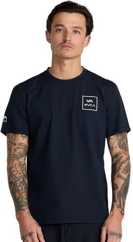 RVCA Men's Short Sleeve Surf Shirt - Black in Kuwait