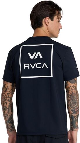 RVCA Men's Short Sleeve Surf Shirt - Black in Kuwait