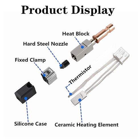 0.4 مللي متر سيراميك Hotend مع 2 قطعة 0.4 مللي متر فوهات فولاذية صلبة لكوبرا S1 كومبو طقم نهاية ساخنة رأس الطباعة بالوعة الحرارة كتلة خرطوشة التدفئة الثرمستور in Kuwait
