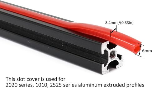 6 Meter 1010 2020 Aluminum Extrusion T Slot Cover Seal Dust Strip Bracket Insert Channel Filler for 6mm 80 20 10 Series 2040 1" V Slot Extruded Aluminum Rail Profile Accessories Hardware -Red in Kuwait