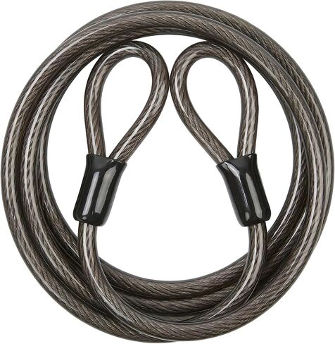 3/8" Heavy Duty Security Cable with Dual Loops, Braided Steel Bike Lock Cable for Bicycle, Scooter & Outdoor Equipment Protection, Flexible Vinyl Coated Anti-Theft Cable (7ft) in Kuwait