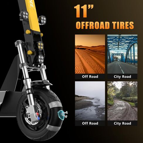 Tomofree Fast Electric Scooter, 3000W/60V 35Ah Off Road E Scooter, 45 Miles Long Range, 40 MPH Top Speed, 11" Tires, Foldable Kick Scooter for Adults and Teens with Full Suspension in Kuwait