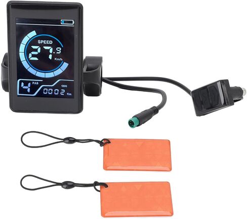لوحة تحكم LCD كهربائية لركوب الدراجات مع بطاقتي NFC، وغطاء ABS، وشاشة ملونة عالية الدقة، وموصل 5 دبابيس، مناسب عالمي للدراجات الكهربائية والدراجات البخارية in Kuwait