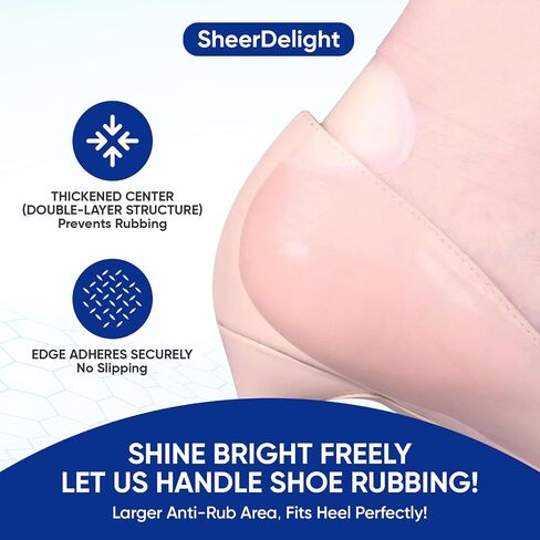 ضمادات نفطة للأقدام، SheerDelight 10 قطع من ضمادات نفطة الغروانية المائية | ضمادات فقاعية مقاومة للماء للوقاية من البثور والتعافي منها، 40% المزيد من وسادات الفقاعات المبطنة للقدمين in Kuwait