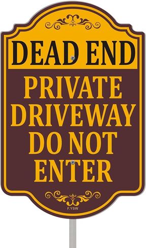 Dead End Private Driveway Do Not Enter Signs No Entry 18" x 12" With 35" Long Metal Road Traffic Stake With Stand Aluminum Outdoor Use Yard in Kuwait