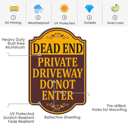 Dead End Private Driveway Do Not Enter Signs No Entry 18" x 12" With 35" Long Metal Road Traffic Stake With Stand Aluminum Outdoor Use Yard in Kuwait