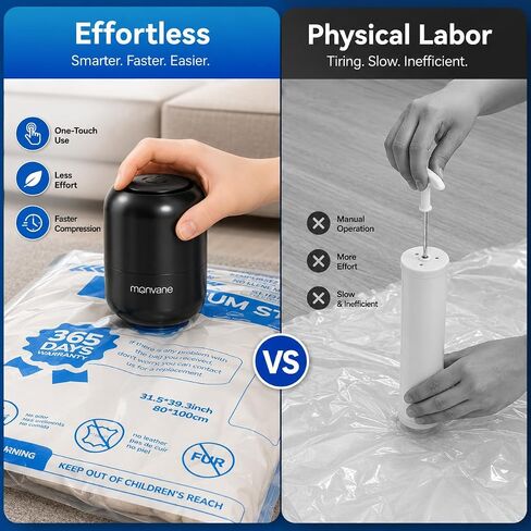 Electric Pump for Vacuum Storage Bags, 5000PA Portable Travel Vacuum Pump for Storage Bags, Space Saver for Compression Clothing, Blanket, Luggage (Storage Bag Not Included) in Kuwait
