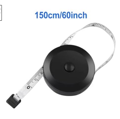 شريط قياس قابل للسحب، أسود، ABS، 60 بوصة، مزدوج الجوانب، مرن، قابل للسحب تلقائيًا، صغير in Kuwait