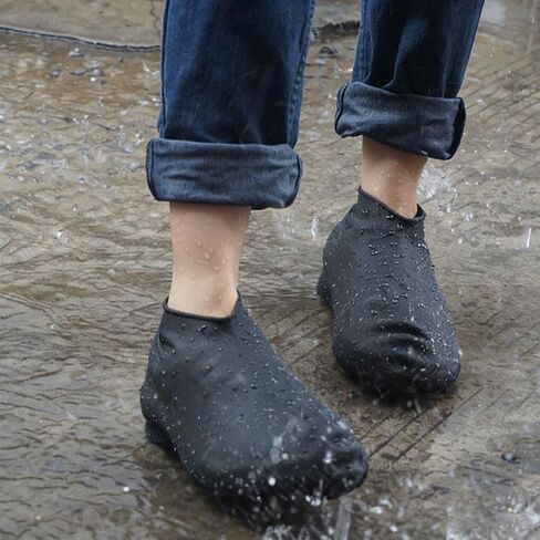 Waterproof Reusable Silicone Shoe Covers, Elastic Non-Slip Overshoes for Rain Mud Travel Commuting Outdoor Protection in Kuwait