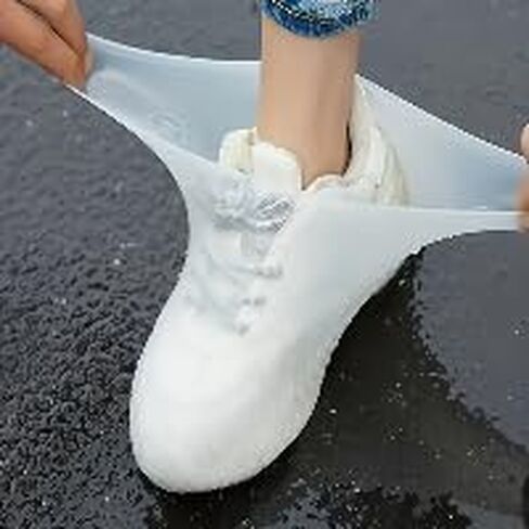 Waterproof Reusable Silicone Shoe Covers, Elastic Non-Slip Overshoes for Rain Mud Travel Commuting Outdoor Protection in Kuwait