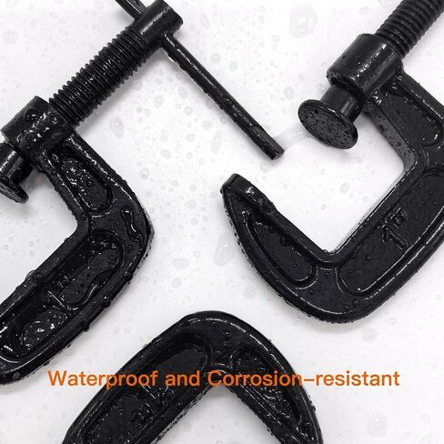 مجموعة مشابك على شكل حرف C مقاس 1 بوصة، مشابك على شكل حرف C شديدة التحمل من الحديد الزهر مع حنجرة 0.8 بوصة لأعمال النجارة واللحام والبناء (قطعتان) in Kuwait