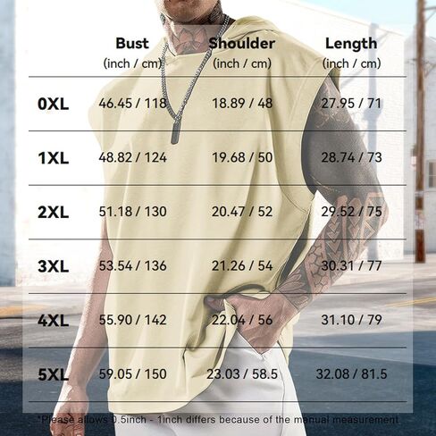 MARSVOVO Men Summer Loose Fit Crew Neck Hooded Top Trendy Print Sleeveless Casual Tank in Kuwait