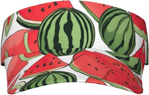 Red Watermelon Print Sports Sun Visor Hats Adjustable Running Golf Tennis Sun Cap for Women Men in Saudi Arabia