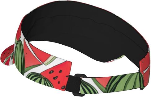Red Watermelon Print Sports Sun Visor Hats Adjustable Running Golf Tennis Sun Cap for Women Men in Saudi Arabia