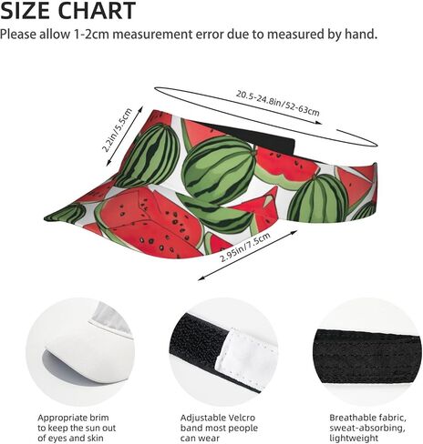 Red Watermelon Print Sports Sun Visor Hats Adjustable Running Golf Tennis Sun Cap for Women Men in Saudi Arabia