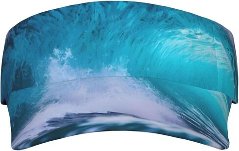 Blue Ocean Wave Print Sports Sun Visor Hats Adjustable Running Golf Tennis Sun Cap for Women Men Black in Saudi Arabia