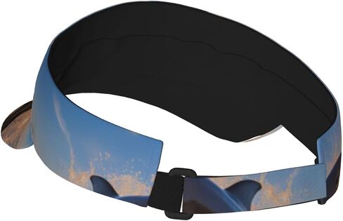 Dolphinn Print Sports Sun Visor Hats Adjustable Running Golf Tennis Sun Cap for Women Men Black in Saudi Arabia