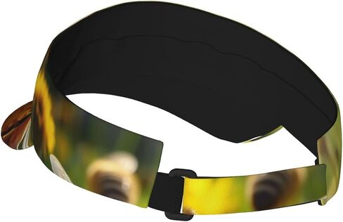 Bee Honeybee1 Print Sports Sun Visor Hats Adjustable Running Golf Tennis Sun Cap for Women Men Black in Saudi Arabia