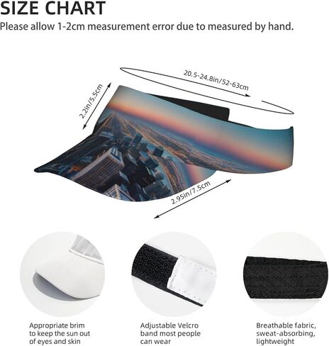 Chicago Illinois USA 1 Print Sports Sun Visor Hats Adjustable Running Golf Tennis Sun Cap for Women Men Black in Saudi Arabia