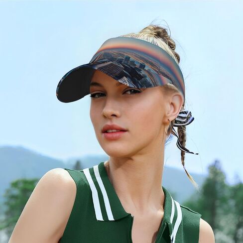 Chicago Illinois USA 1 Print Sports Sun Visor Hats Adjustable Running Golf Tennis Sun Cap for Women Men Black in Saudi Arabia