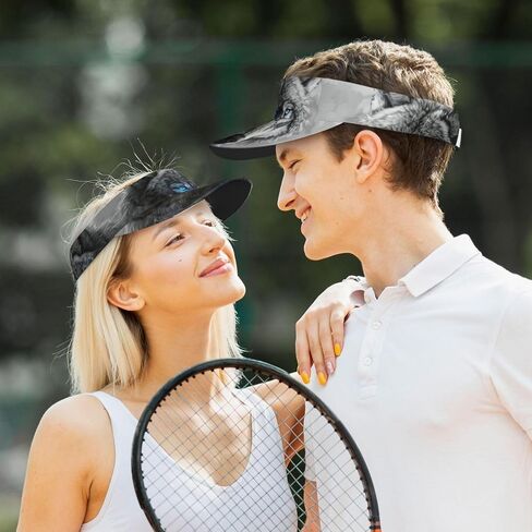 Blue Eyes Wolf Print Sports Sun Visor Hats Adjustable Running Golf Tennis Sun Cap for Women Men in Saudi Arabia