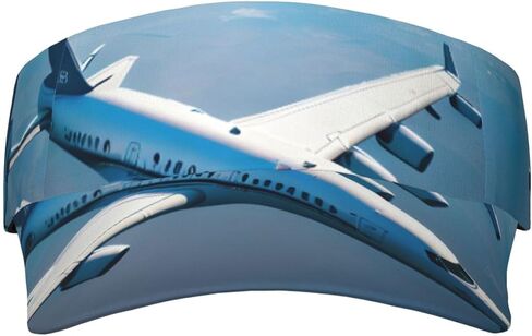 Airplanes Print Sports Sun Visor Hats Adjustable Running Golf Tennis Sun Cap for Women Men Black in Saudi Arabia