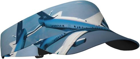 Airplanes Print Sports Sun Visor Hats Adjustable Running Golf Tennis Sun Cap for Women Men Black in Saudi Arabia