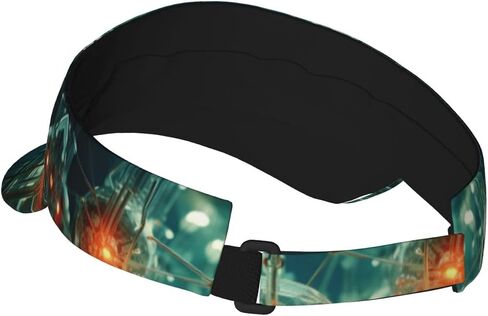 Abstraction Biology chemistry4 Print Sports Sun Visor Hats Adjustable Running Golf Tennis Sun Cap for Women Men Black in Saudi Arabia