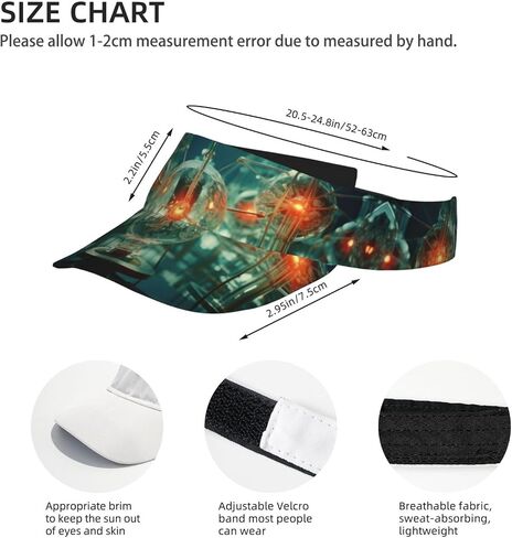 Abstraction Biology chemistry4 Print Sports Sun Visor Hats Adjustable Running Golf Tennis Sun Cap for Women Men Black in Saudi Arabia