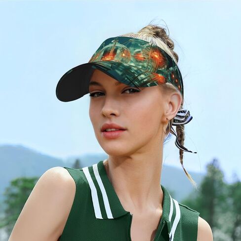 Abstraction Biology chemistry4 Print Sports Sun Visor Hats Adjustable Running Golf Tennis Sun Cap for Women Men Black in Saudi Arabia