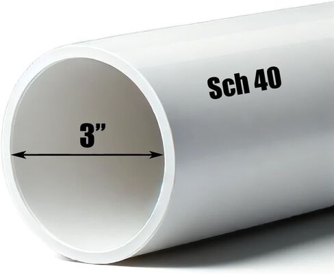3 Inch Schedule 40 PVC Pipe – Rigid White PVC Plumbing Pipe for Drainage, Pool & Spa, Cold Water Applications – (3.5 Inch OD, 3.068 Inch ID) (36, Inches) in Kuwait