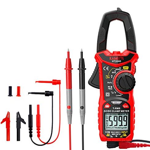 KAIWEETS HT206D مقياس المشبك الرقمي T-RMS 6000 عدد، KET01 مجموعة موصلات اختبار كهربائي من السيليكون الناعم in Kuwait