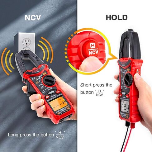 KAIWEETS HT206D مقياس المشبك الرقمي T-RMS 6000 عدد، KET01 مجموعة موصلات اختبار كهربائي من السيليكون الناعم in Kuwait