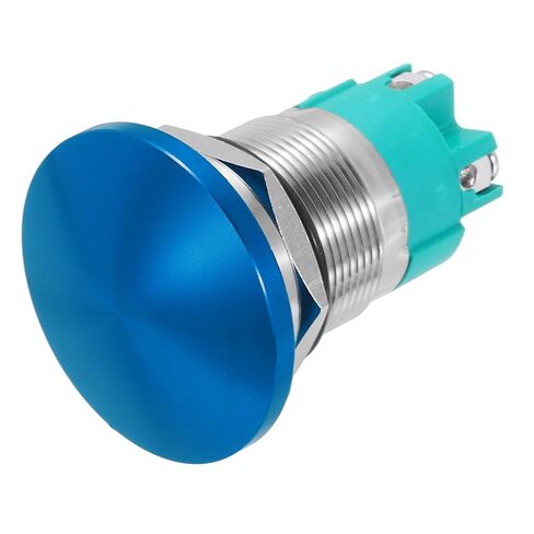 MECCANIXITY 1PCS 10A 250V AC 22mm 7/8" Latching Mushroom Head Push Button Switch Blue 2NO Waterproof IP65 SPST Installing Domed Round 4 Screw Foot Switch in Kuwait