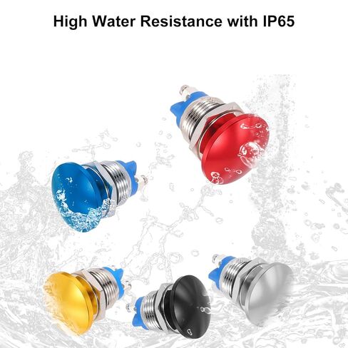 MECCANIXITY 1PCS 10A 250V AC 22mm 7/8" Latching Mushroom Head Push Button Switch Blue 2NO Waterproof IP65 SPST Installing Domed Round 4 Screw Foot Switch in Kuwait