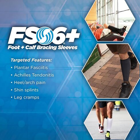 OrthoSleeve FS6+ كم ضاغط للقدم والساق (زوج واحد) لالتهاب اللفافة الأخمصية وألم الكعب والتهاب وتر العرقوب وجبائر الساق والقصور الوريدي وتشنجات الساق in Kuwait