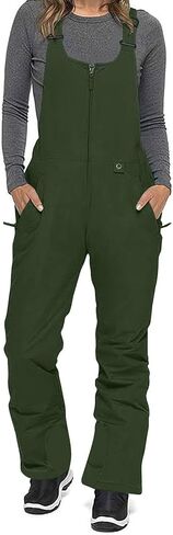 Snow Bibs Women Ski Bib Insulated Overalls Snowboard Waterproof Windproof Snowpants Winter Warm Jumpsuit with Pockets in Kuwait