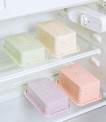 Butter Box, Ceramic Storage Tray, Household Kitchen Food Storage Container, Butter and Cheese Box (Pink) in Kuwait