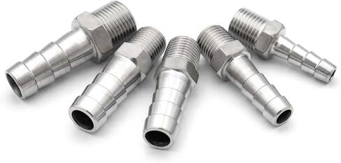 6 مللي متر إلى 25 مللي متر خرطوم بارب 1/8 "1/4" 3/8 "1/2" 3/4 "1" BSPT ذكر الموضوع 304 ماسورة من الفولاذ المقاوم للصدأ تركيب مقرنة موصل (6 مللي متر ، 1/2 بوصة) in Kuwait
