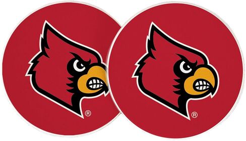 Desert Cactus University of Louisville Car Accessories UofL Cardinals Absorbent Sandstone Cup Coasters Licensed Product Set of 2 (Design A) in Kuwait