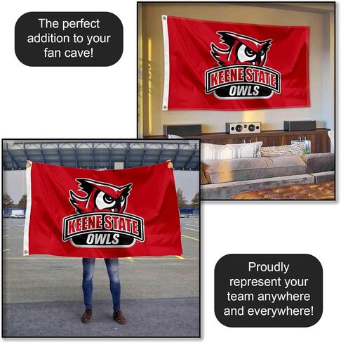 College Flags & Banners Co. Keene State Owls Logo Large Grommet Banner Flag in Kuwait