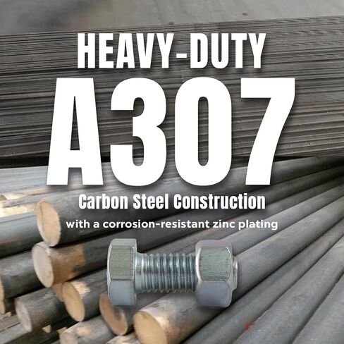 مجموعة Metal Depot Orange (25 حزمة) 1/2 بوصة × 1 1/4 بوصة A307 مجموعة مسامير وصواميل مطلية بالزنك - قفل فولاذي برأس سداسي مع لمسة نهائية مقاومة للتآكل للبناء والتأطير واستخدام الأجهزة العامة in Kuwait