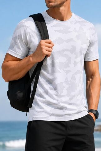 Mens Athletic T Shirts Quick Dry Moisture Wicking Short Sleeve Crew Neck Tops for Running Gym Summer in Kuwait