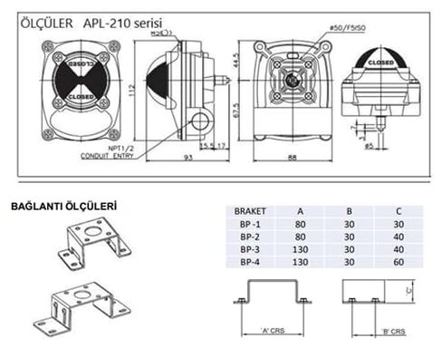 UNOX Limit Switch Box for Pneumatic Actuators, Micro Limit Switch, Aluminum Body, IP67 Waterproof, Position Indicator (0-90), High Temp Range -20°C to 80°C, Connects Namur Directional Valve in Kuwait